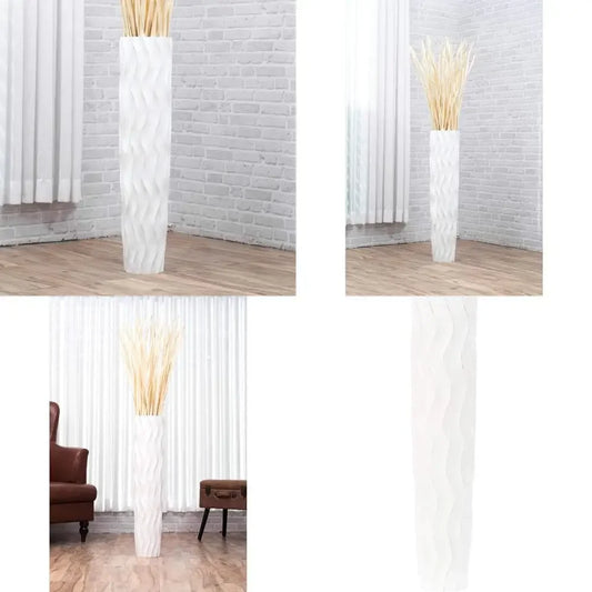 Rustic Mango Wood Floor Vase 34 Inch Tall Farmhouse Decor