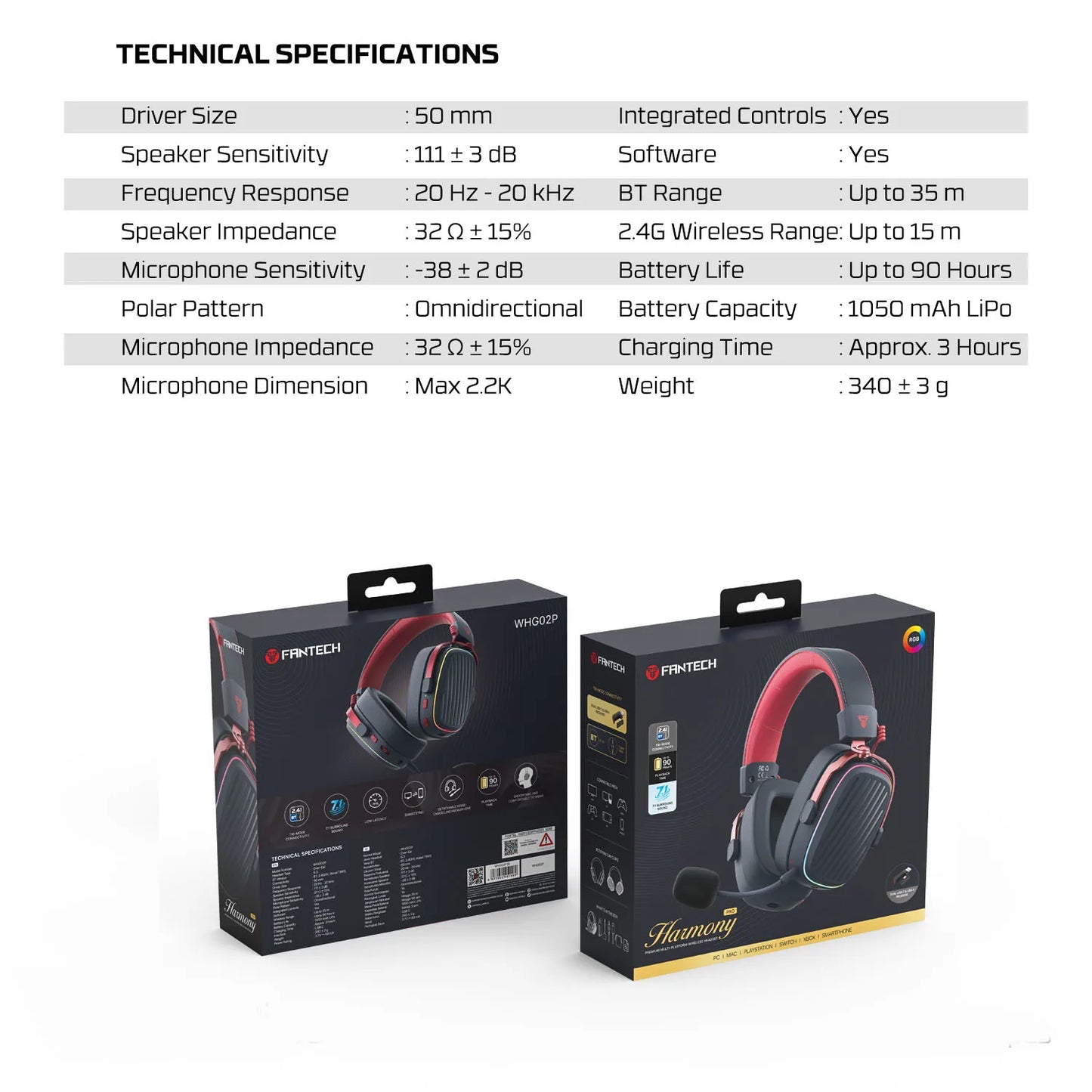 FANTECH Harmony Pro Wireless Headset with Microphone - Antland Marketplace