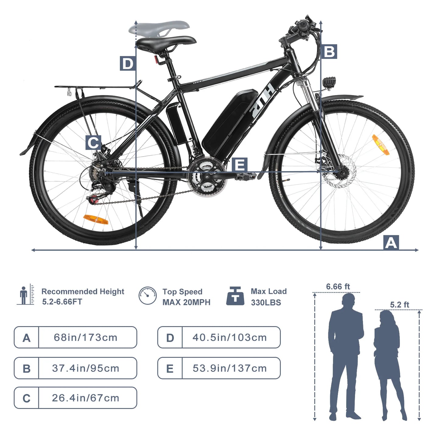 ZNH 1000W Electric Mountain Bike For Adults 26 Inch 48V Battery 60 Mile Range