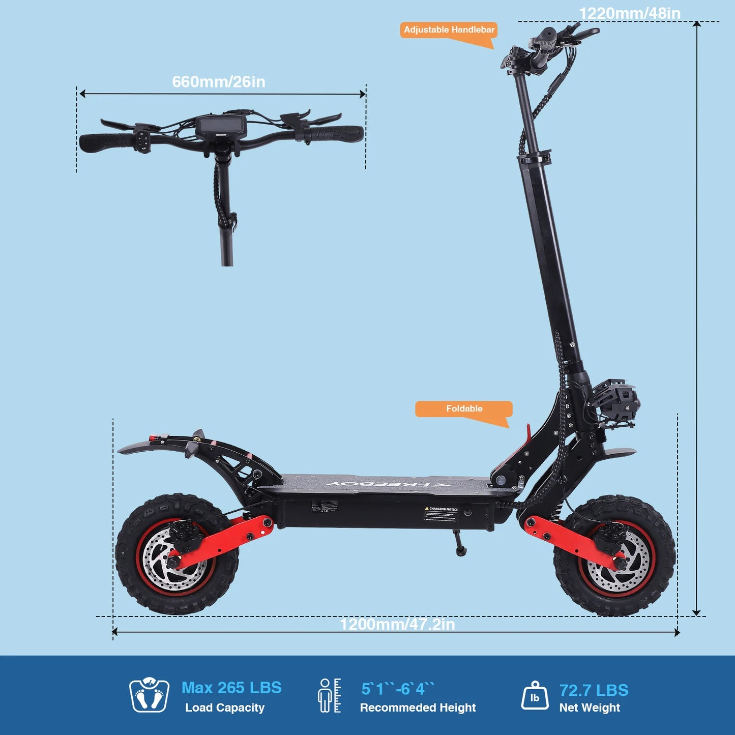 Electric Scooter 2400W Dual Motor 35 MPH 40 To 60km Range Dual Suspension