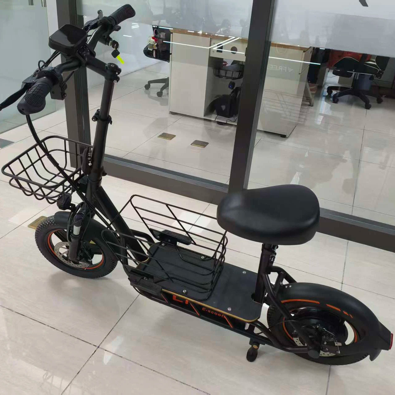 600W Electric Scooter With Seat For Adults 120Kg Load 35 Kmh Front Suspension