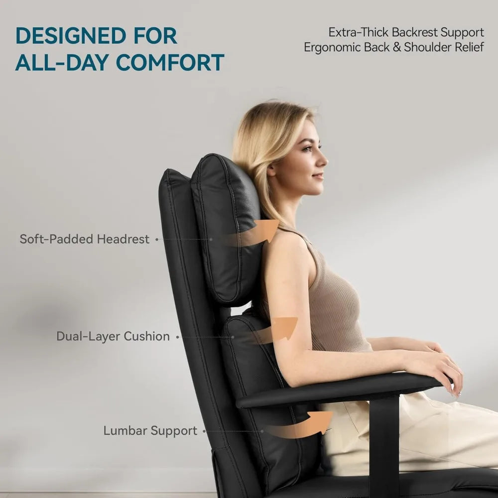 Ergonomic Reclining Office Chair with Adjustable Headrest - Antland Marketplace
