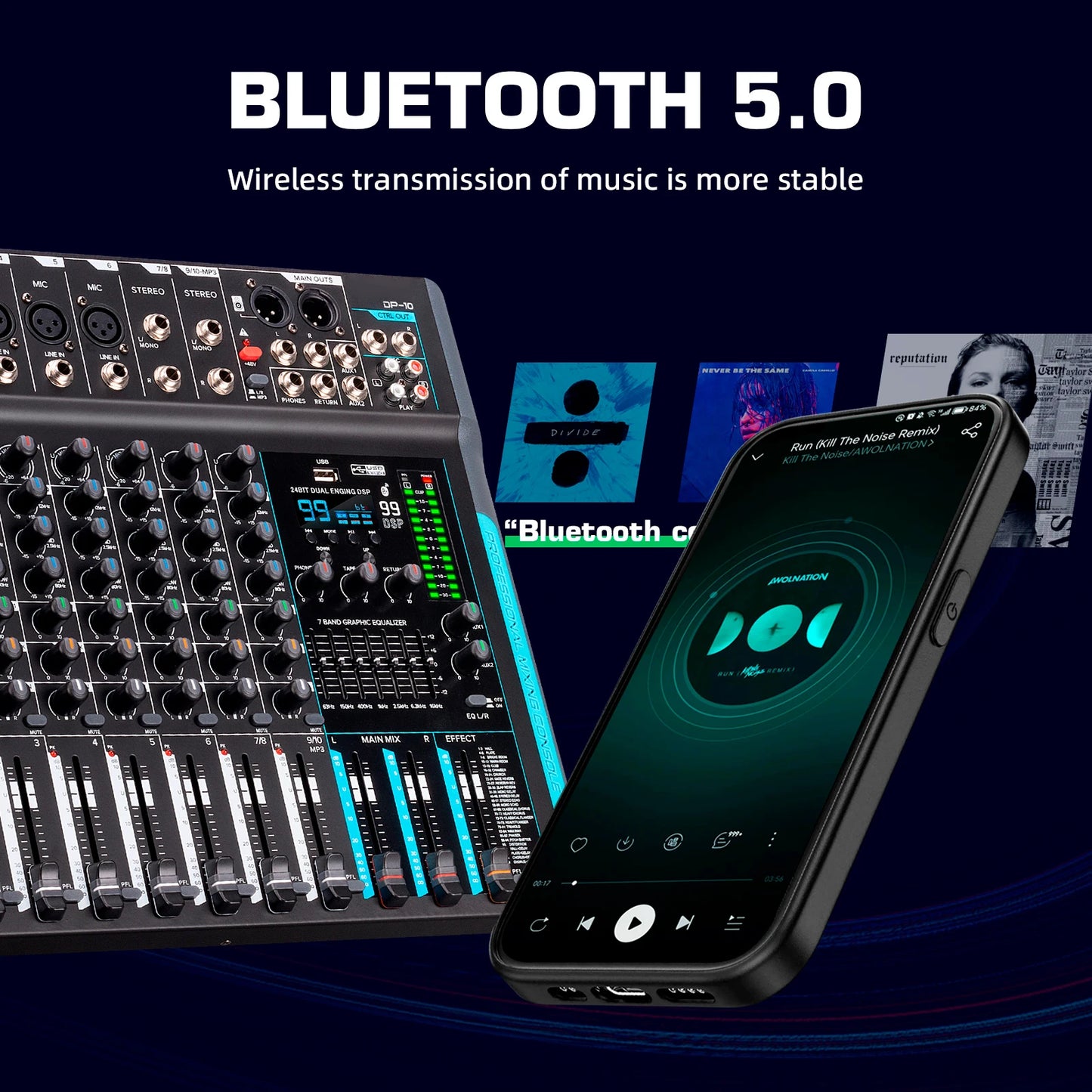 IKGE DP-10 Audio Mixer 10 Channel Bluetooth DJ Controller