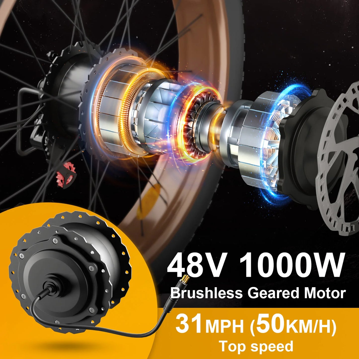 Zeegr F1 Fat Tire Electric Bike 1000W 48V 16Ah Lithium Battery Offroad US Stock