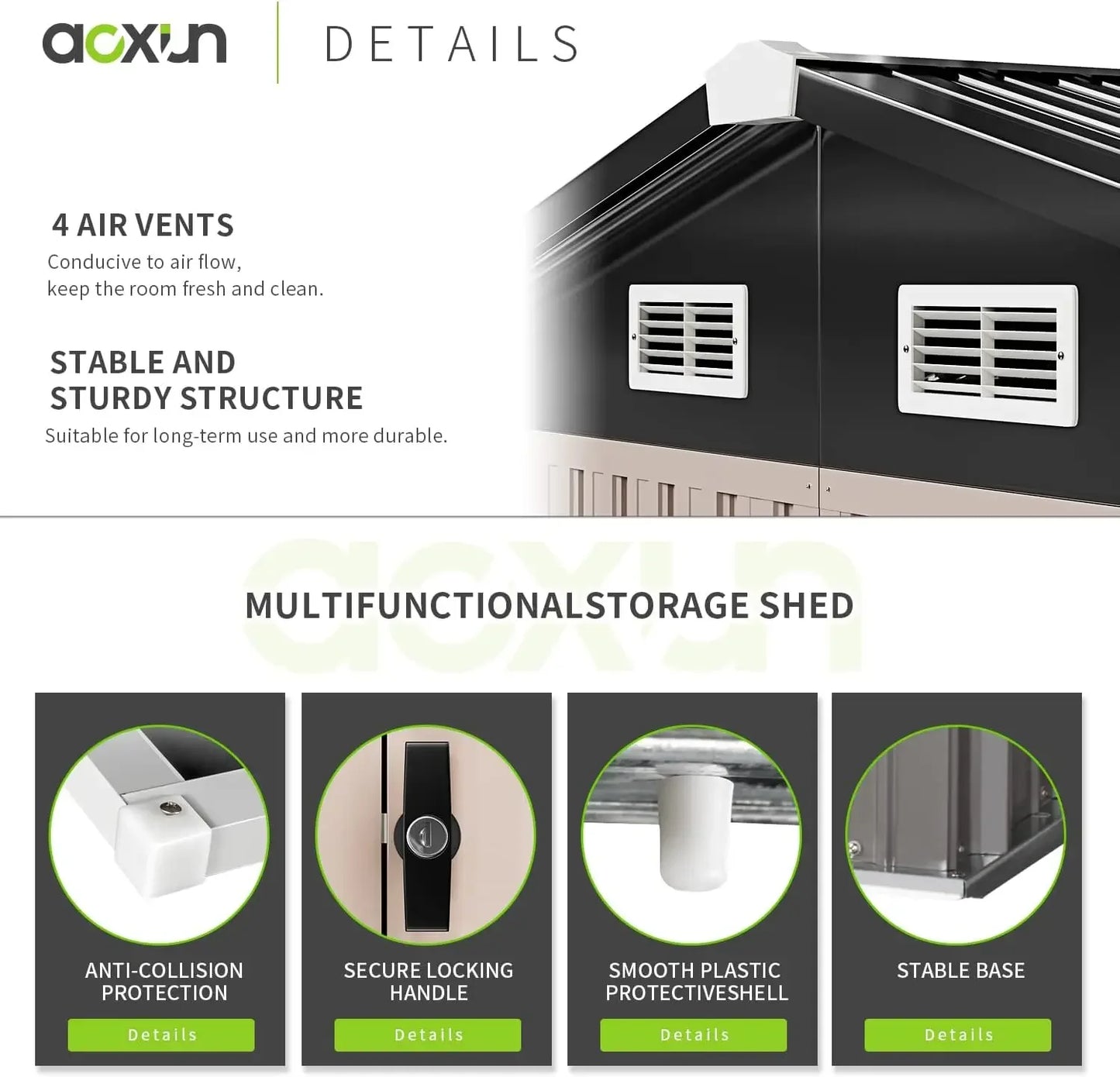Hign Concerned Metal Storage Shed Galvanised Steel Lockable