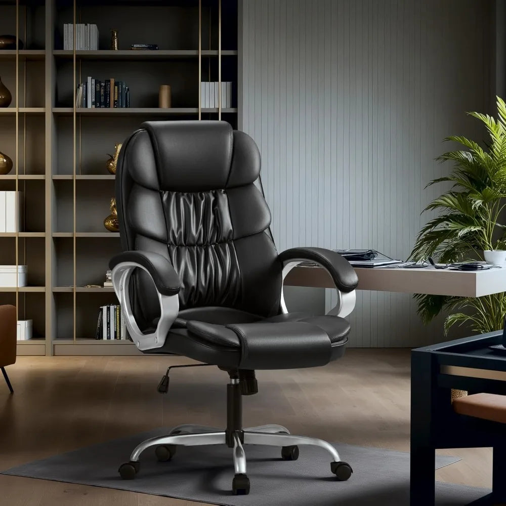 High Back Adjustable PU Leather Office Chair for Comfort - Antland Marketplace