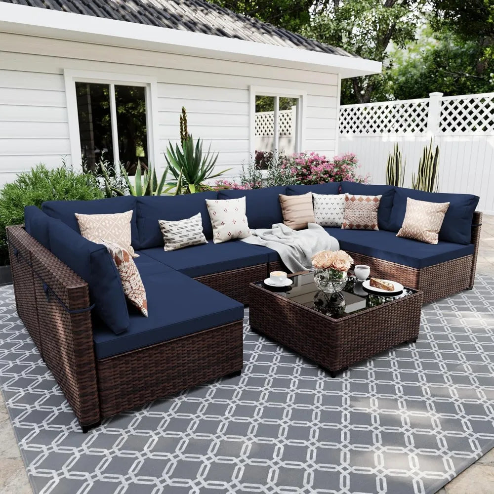 Zhuoting Outdoor Patio Furniture Set Sectional Sofa Wicker