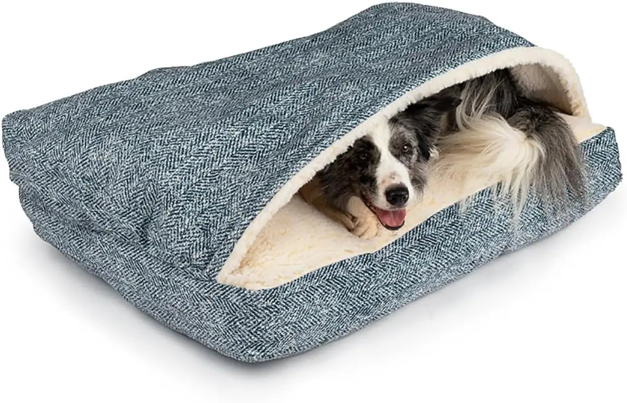 Cozy Cave Rectangle Dog Bed for Medium and Large Pets - Antland Marketplace