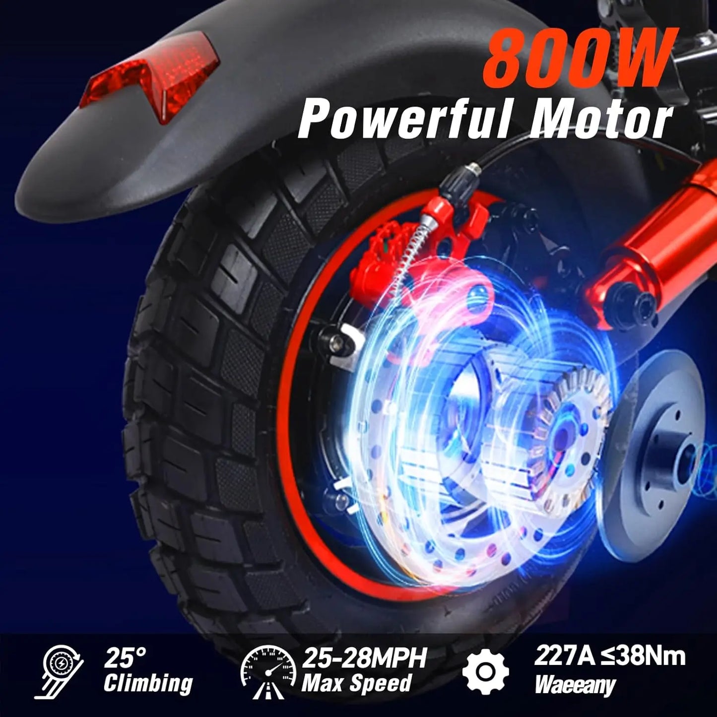 New 800W Dual Motor Foldable Electric Scooter 48V 10 Inch Vacuum Tires