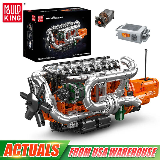 Mould King 10200 Technical Engine Building Block Set Kids