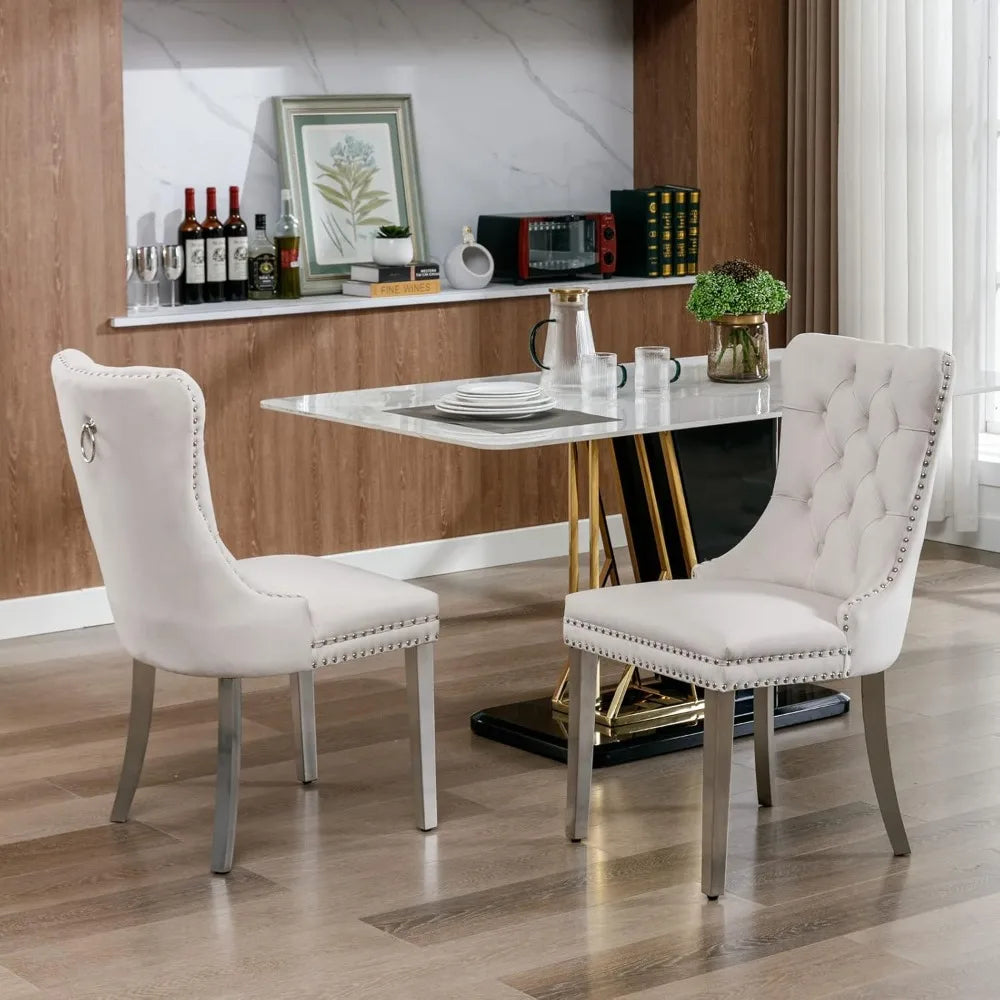 Modern Seven Piece Faux Marble Dining Set For 6 With Chairs