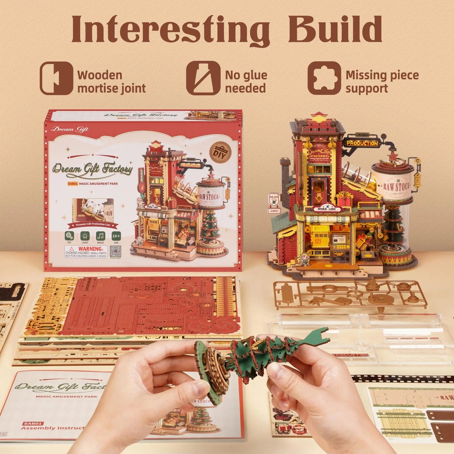 Robotime Dream Gift Factory 3D Wooden Puzzle Music Box