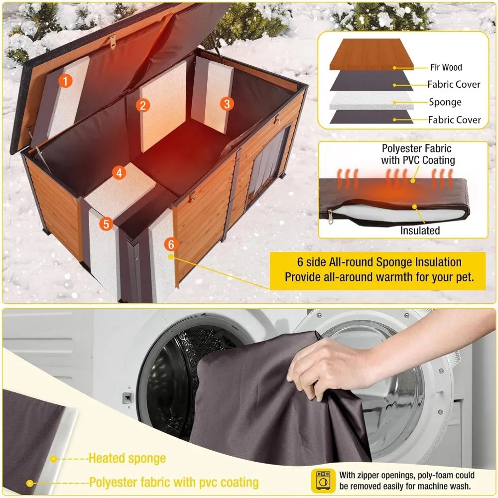 Large Insulated Dog House for Winter Outdoor Indoor Use - Antland Marketplace