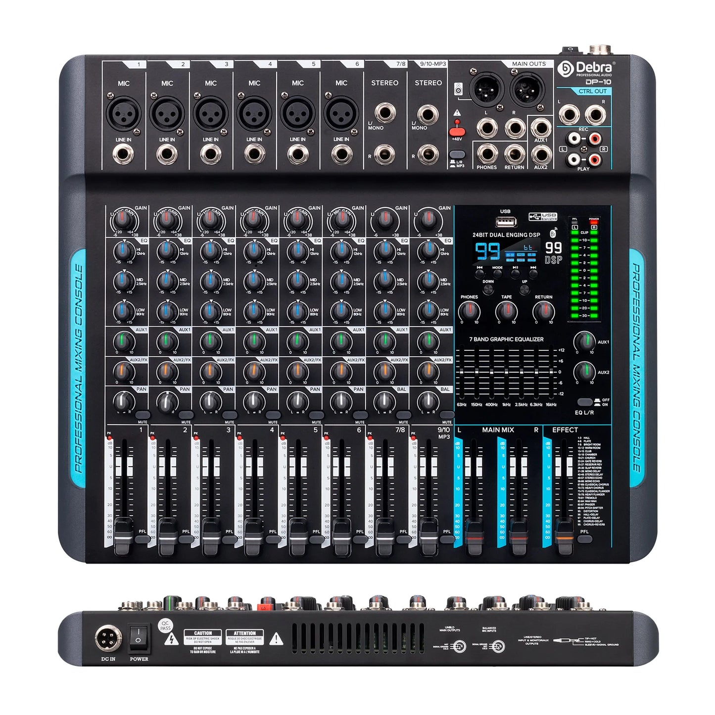 IKGE DP-10 Audio Mixer 10 Channel Bluetooth DJ Controller