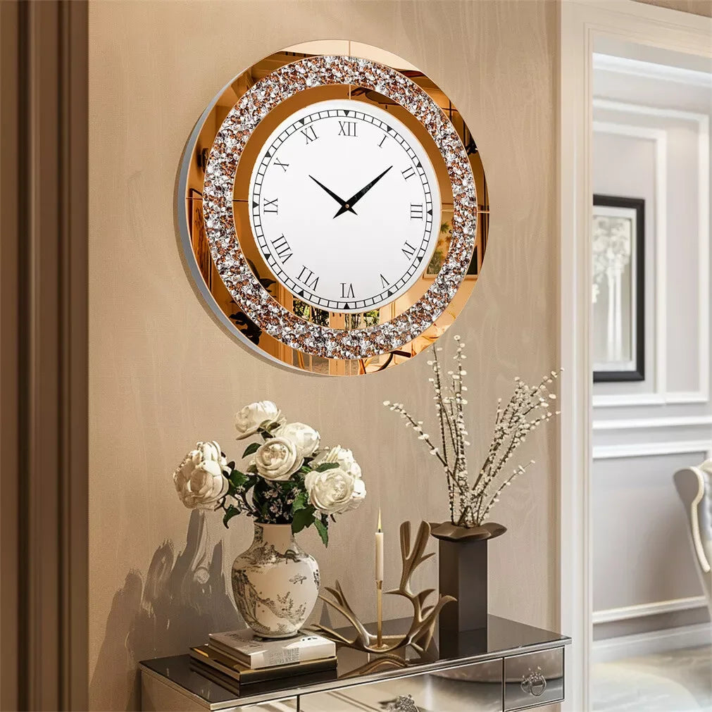 Luvodi 32 Inch Modern 3D Wall Clock with Diamond Crystals - Antland Marketplace