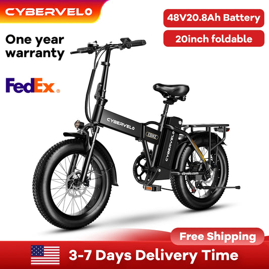 Cybervelo EK4 Electric Bicycle 48V 20.8Ah Long Range Off Road Foldable