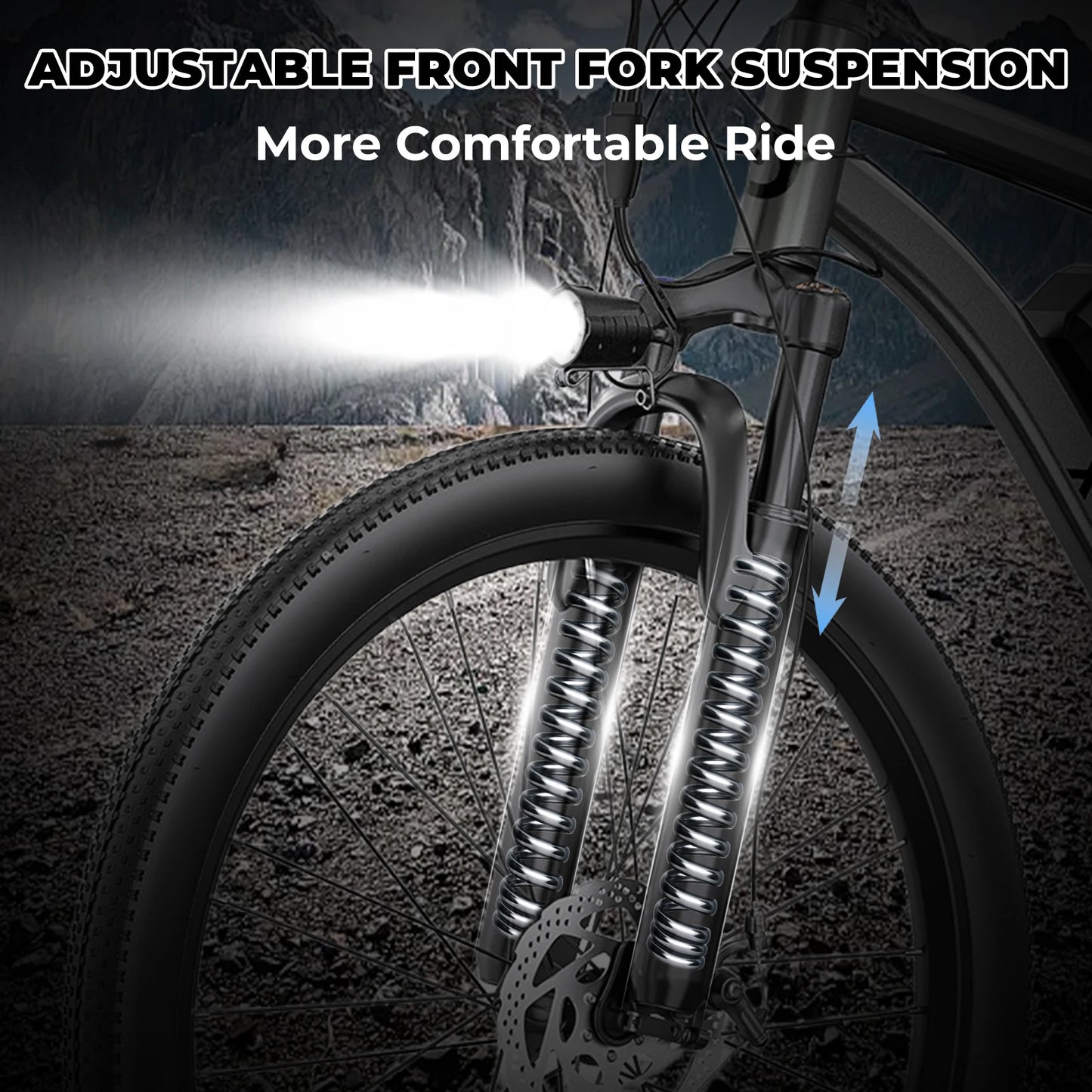 26 Inch Electric Mountain Bike 750W Front Suspension Lcd Display For Adult