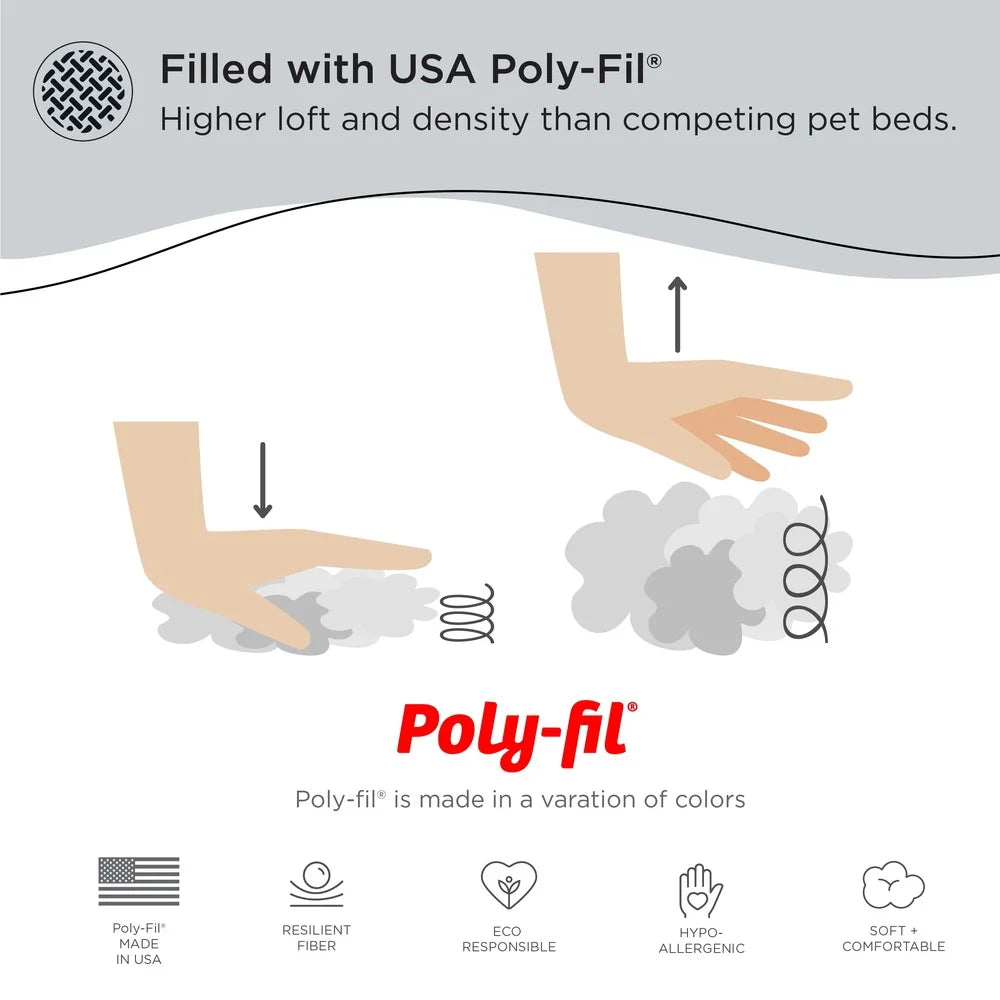 Soft Calming Donut Pet Bed Plush Fur Comfort Bolster Mattress For Small And Medium Dogs Or Cats Dirt Resistant Easy Wash