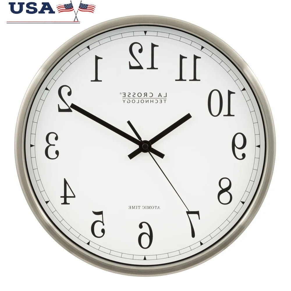 12 Inch Silent Quartz Wall Clock with Stainless Steel Frame - Antland Marketplace