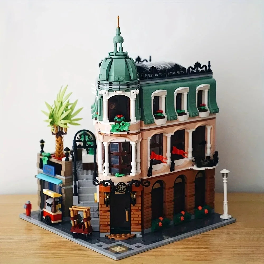 MOC Model Street View Restaurant Cafe Corner Police