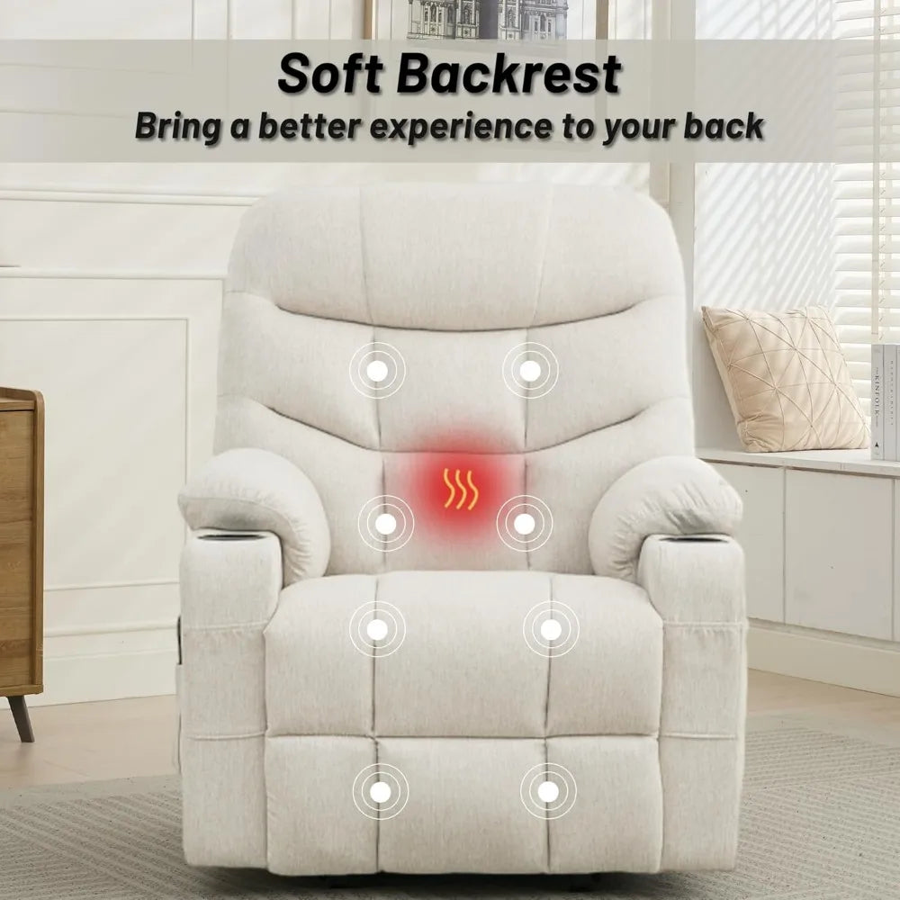 Power Recliner Chair with Massage and Heating for Comfort - Antland Marketplace
