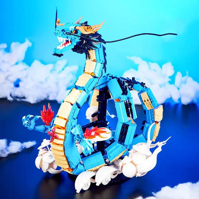 Creative Anime Nautical King Blue Kaido Dragon Building Blocks DK5011 Divine Dragon Form Brick Toys