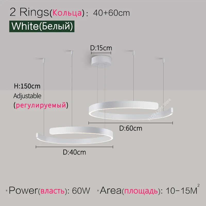 Ceiling chandelier Pendant light Chandeliers for dining room LED Bedroom living room nordic home decor Modern Round ring lamps - Antland Marketplace