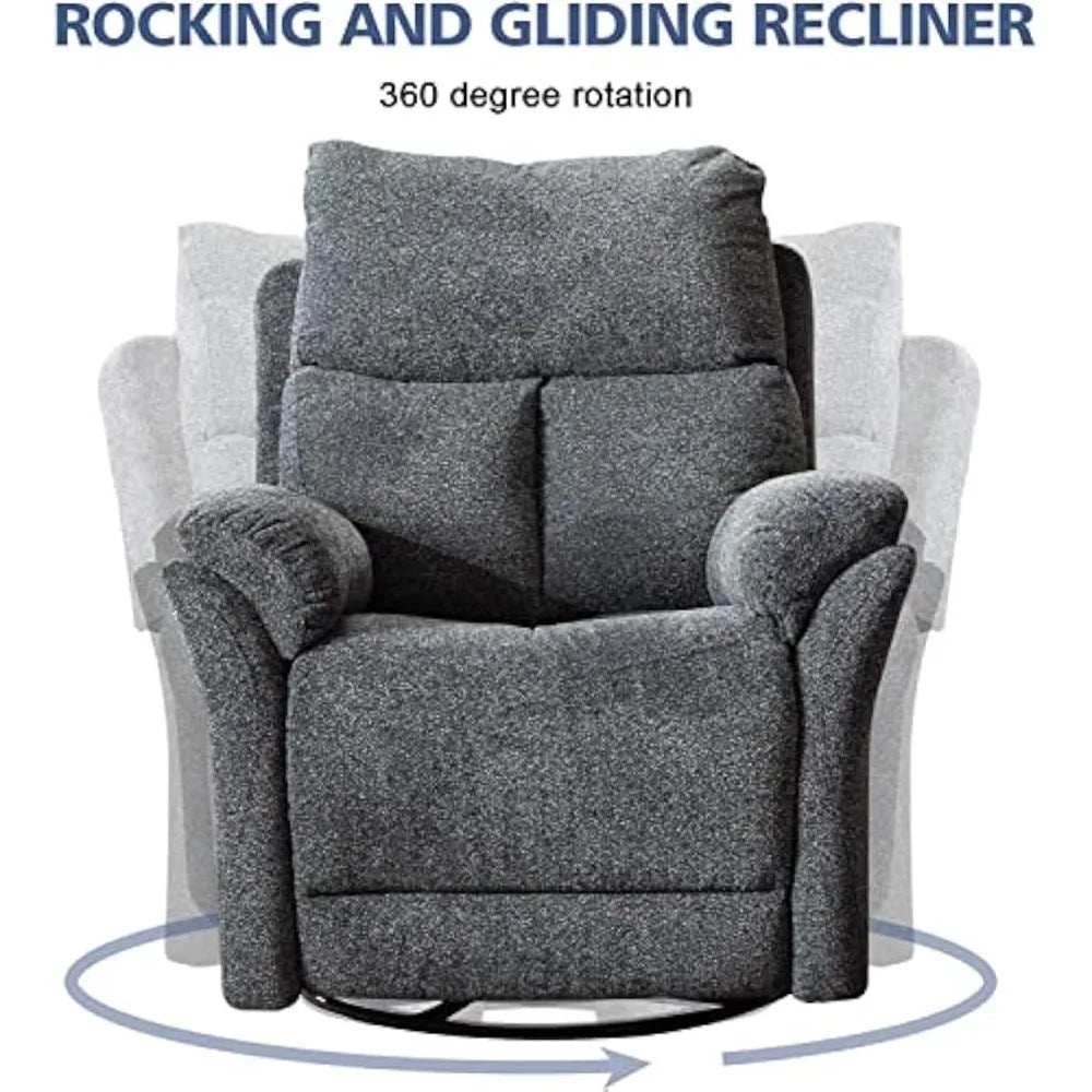 Manual Fabric Glider Nursery Recliner Chair in Dark Gray - Antland Marketplace