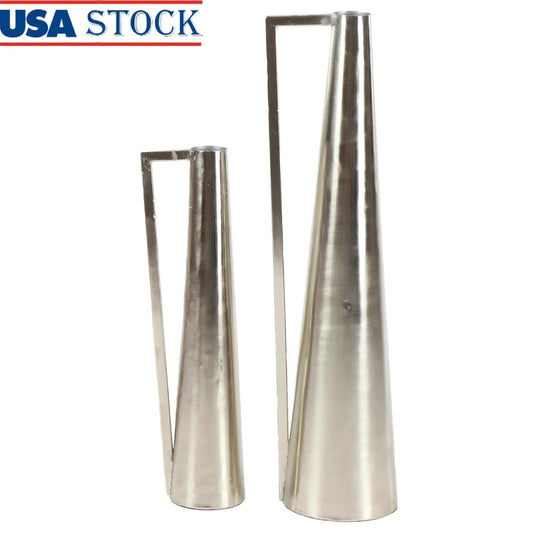 Two Piece Metal Vase Set With Handles For Centerpiece