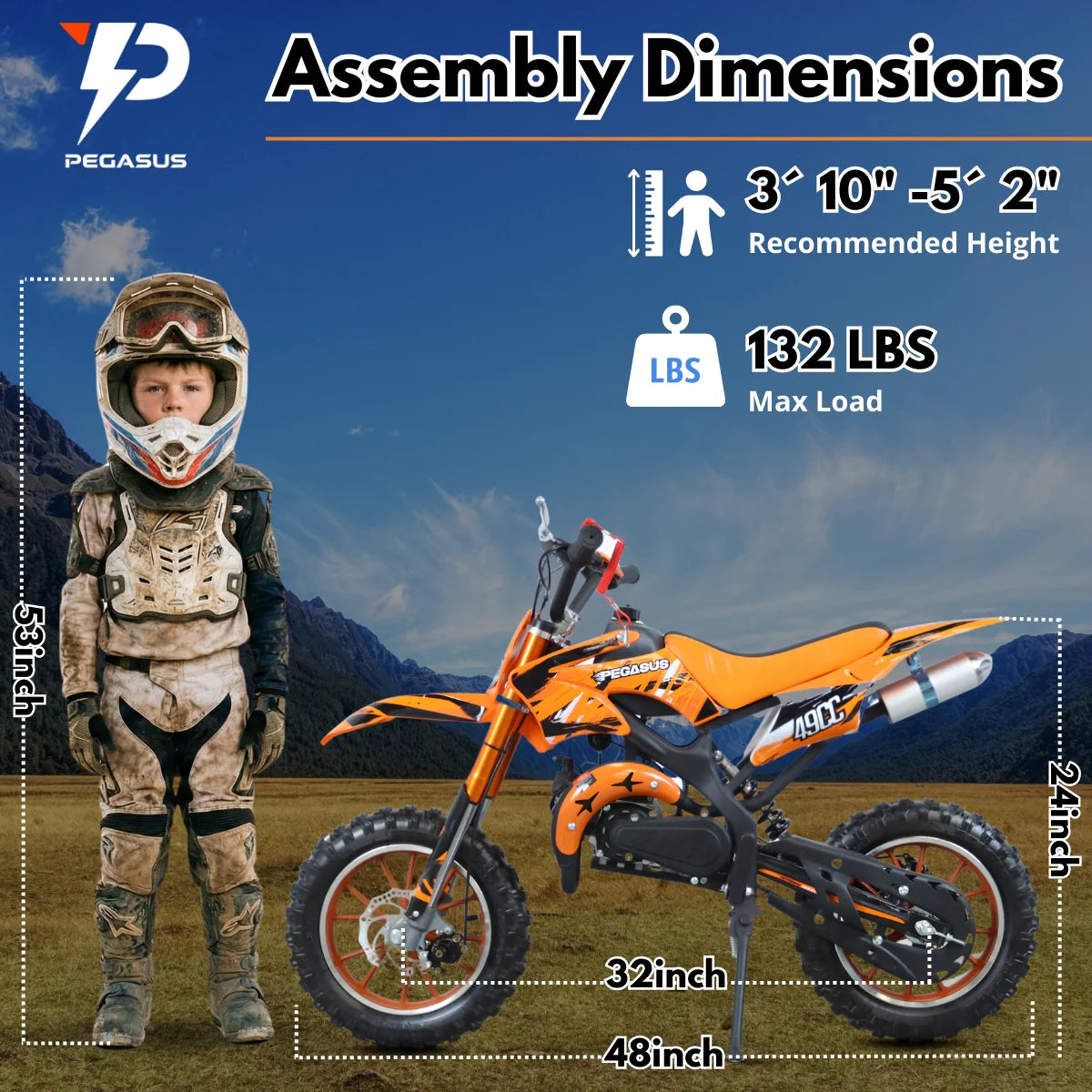 Powerful 49cc Two Stroke Crosscycle Dirt Bike For Adults And Kids