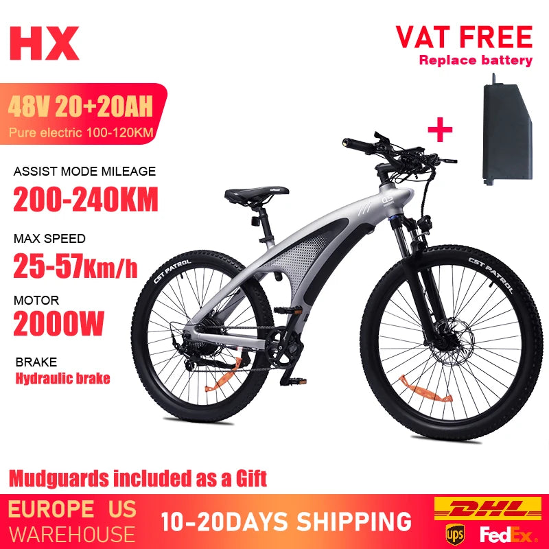 HX Q5 2000W Electric Mountain Bike 27.5 Off Road E Bike