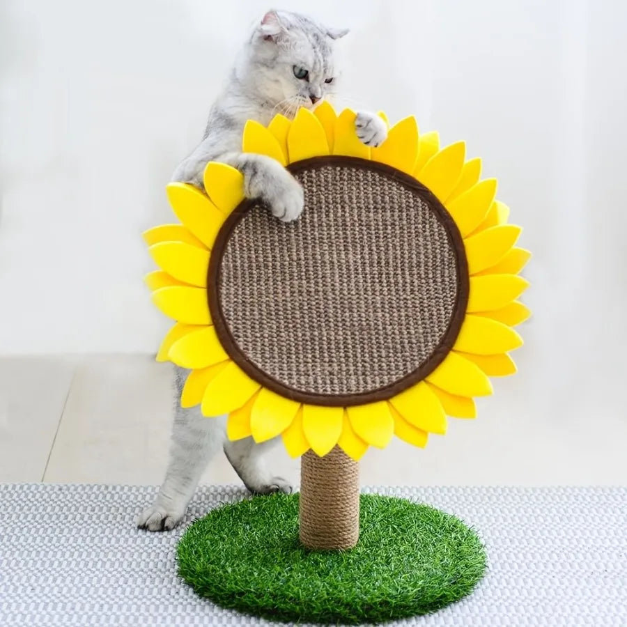 Sunflower Cat Scratching Post For Indoor Cats Kitten Flower Scratch Board Durable Cat Toy