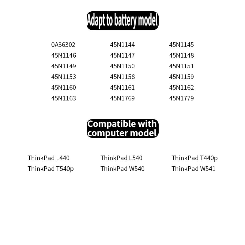 Lenovo 11.1V 8960mAh Laptop Battery 9 Cell T440P T540P