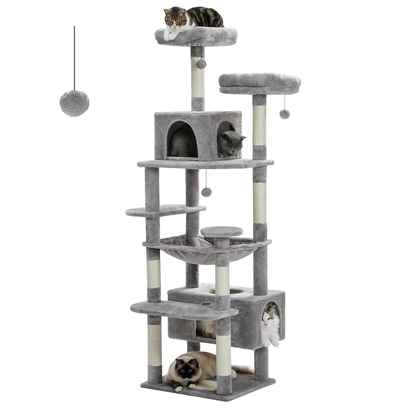Large Cat Tree And Tower For Indoor Cats With Sisal Posts