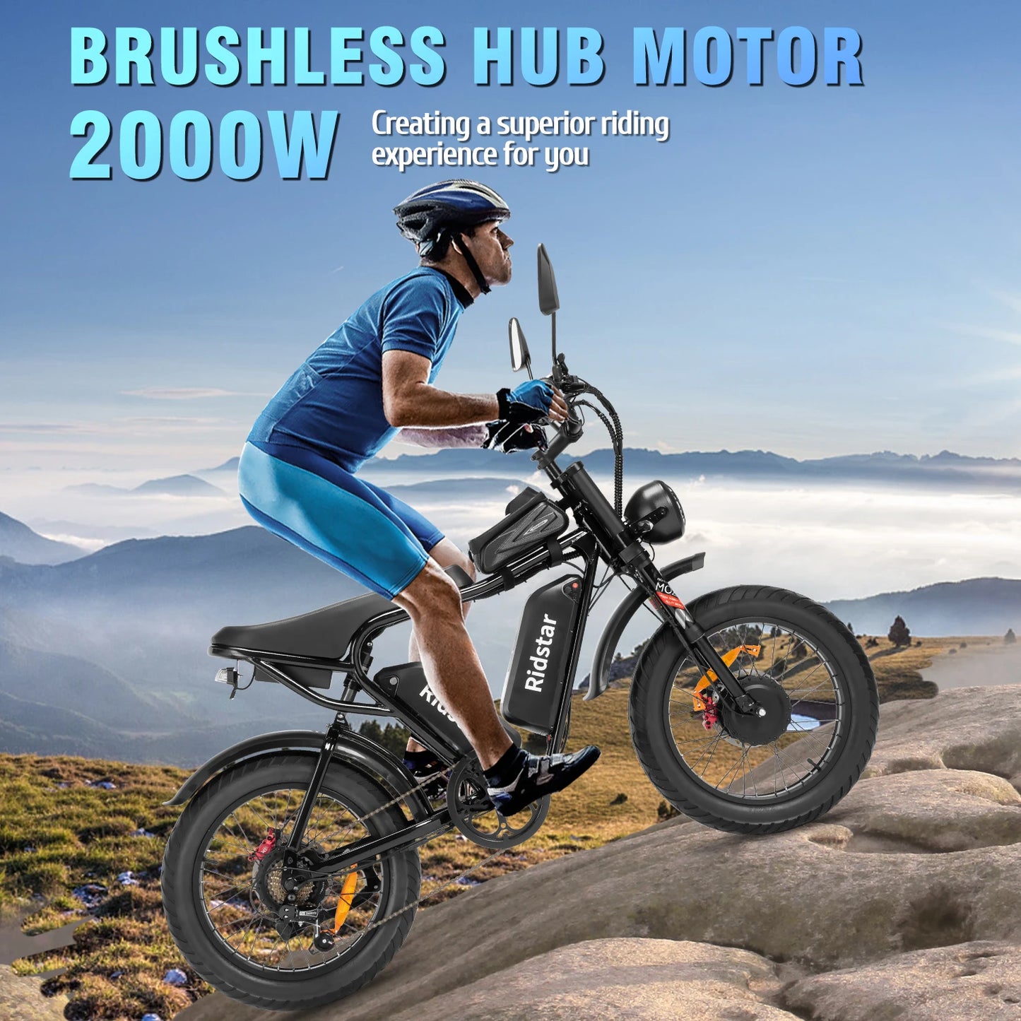 Q20Pro 2000W Dual Motor Fat Tire Electric Mountain Bike 52V 40Ah