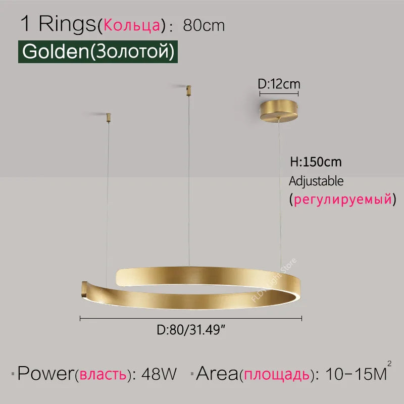 Ceiling chandelier Pendant light Chandeliers for dining room LED Bedroom living room nordic home decor Modern Round ring lamps - Antland Marketplace