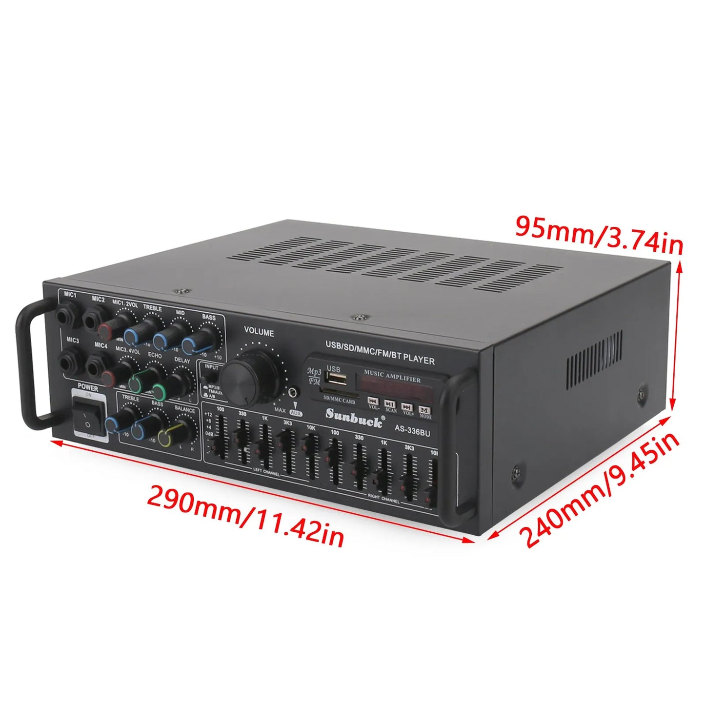 Artudatech Bluetooth 5.0 2000W HiFi Stereo Power Amplifier