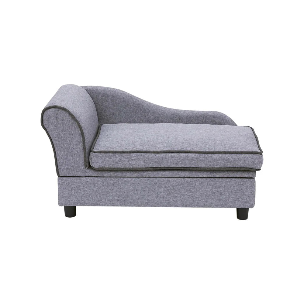 Stylish Chaise Lounge Dog Bed With Storage For Medium Dogs Cozy Upholstered Pet Furniture