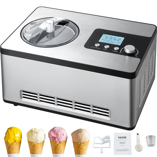 SucceBuy Automatic Ice Cream Maker With Compressor 2 Qt