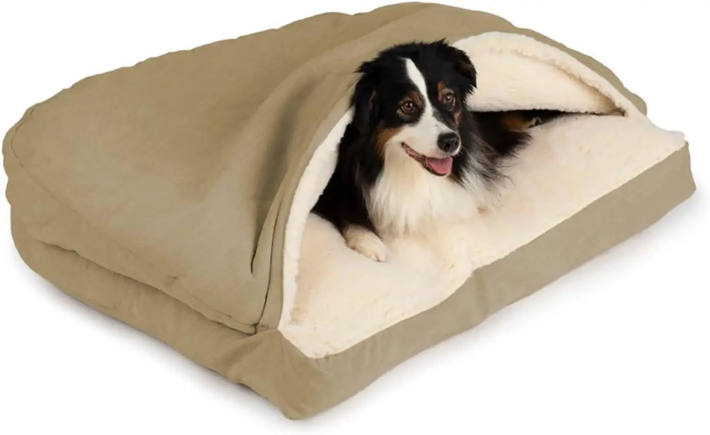 Cozy Cave Rectangle Dog Bed for Medium and Large Pets - Antland Marketplace