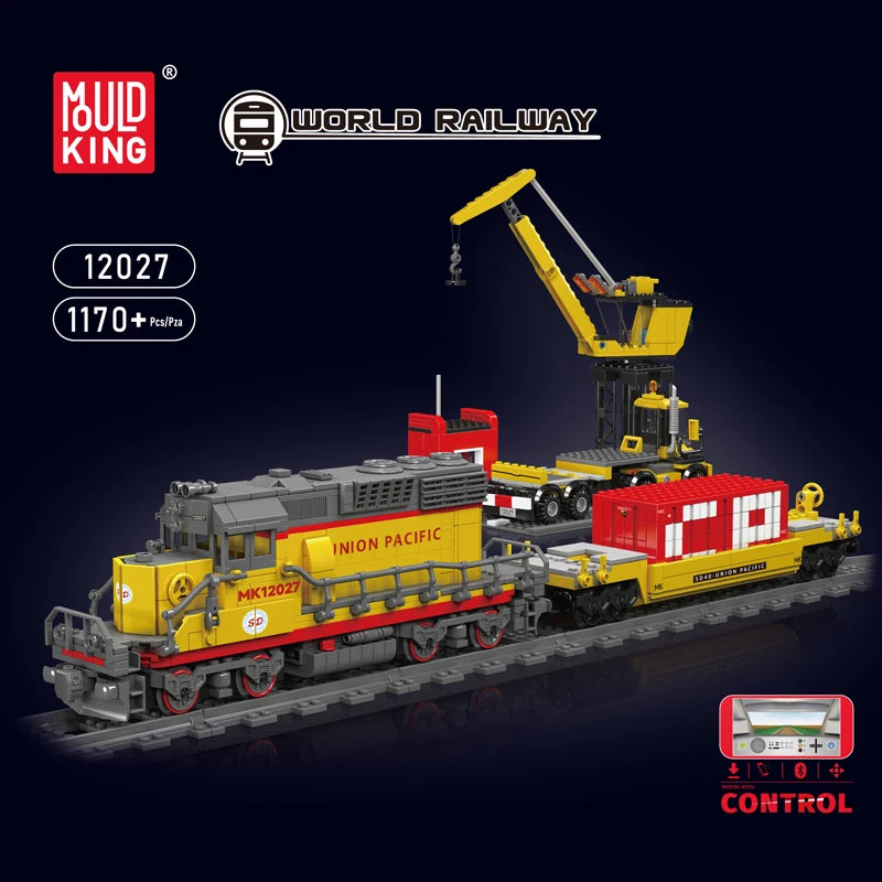 Mould King 12027 Motorized EMD SD40 2 Diesel Locomotive Set