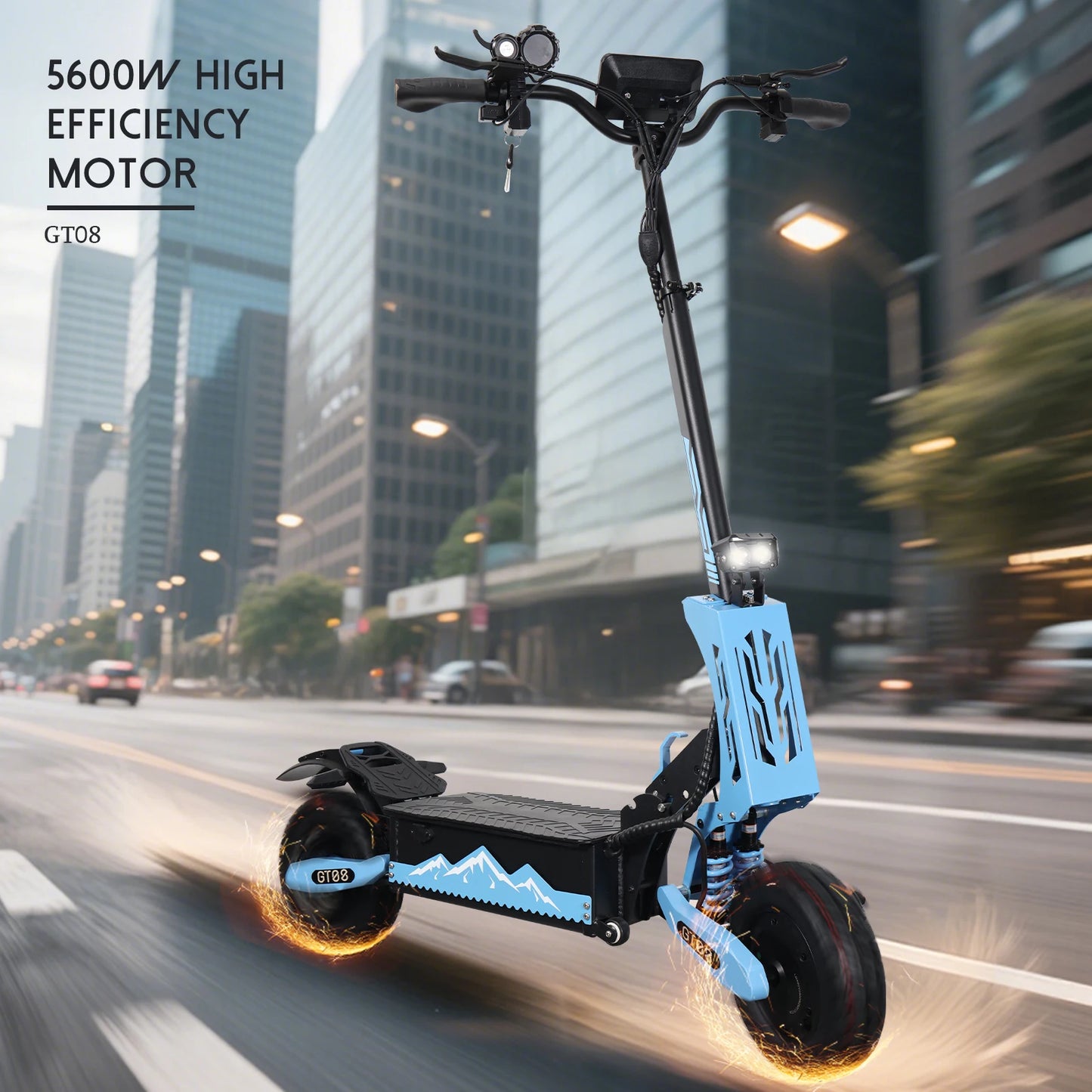 Arwibon 5600W Dual Motor Electric Scooter With Seat And Off Road Tires