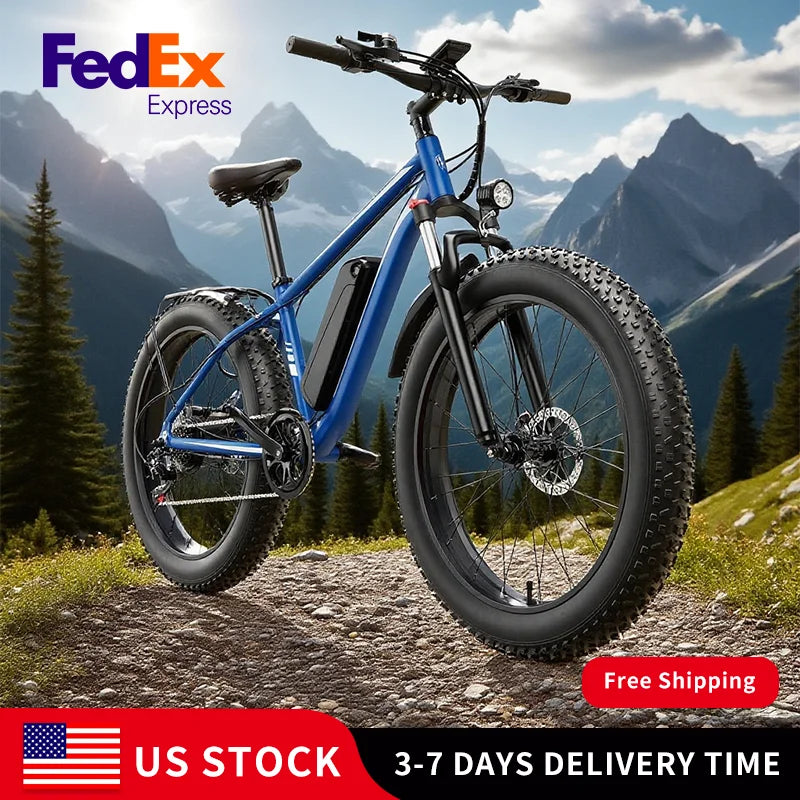 Blue 1000W Off Road E Bike With 48V 15Ah Battery For Men