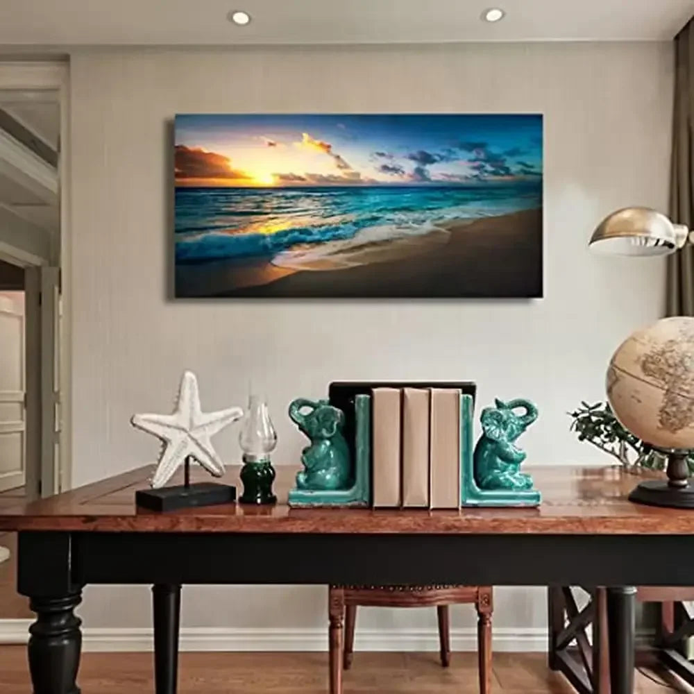 Ocean Sunset Canvas Wall Art Seascape Decor for Living Room