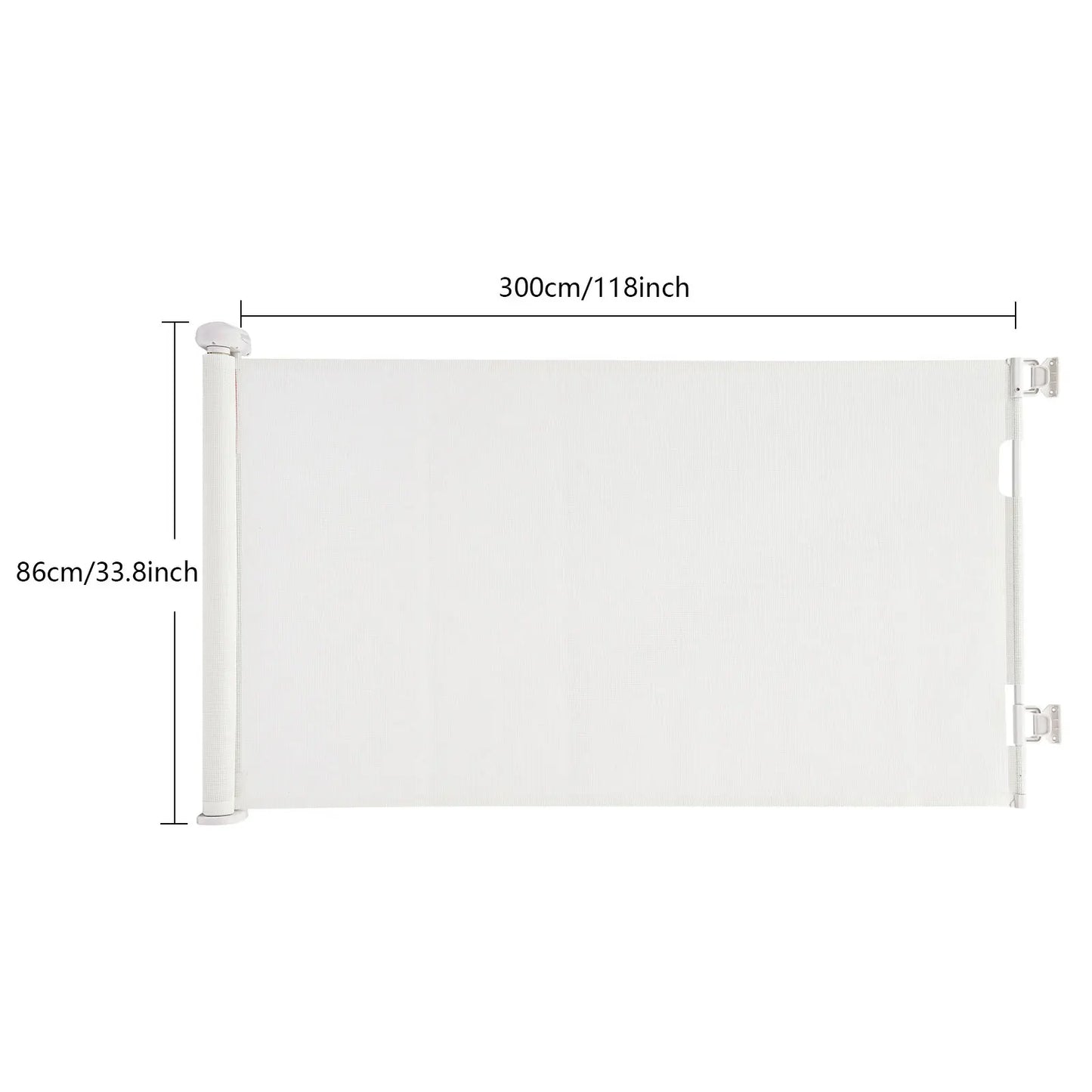 Adjustable White And Black Iron Pet Fence 40 To 300cm Indoor Safe Gate For Small To Medium Dogs 84cm Height 10 To 40lbs