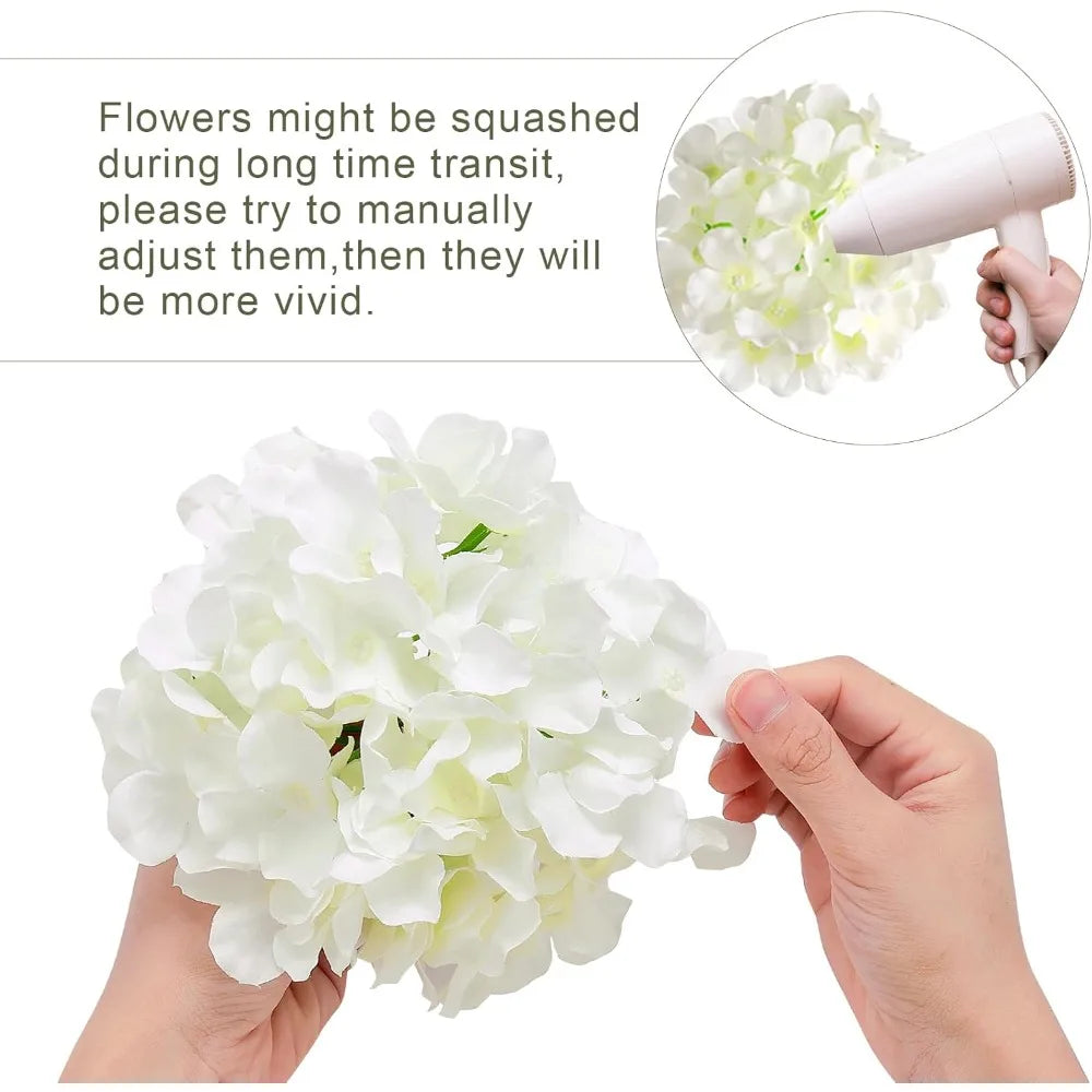 Ivory Silk Hydrangea Flowers 204Pcs With Stems For Weddings