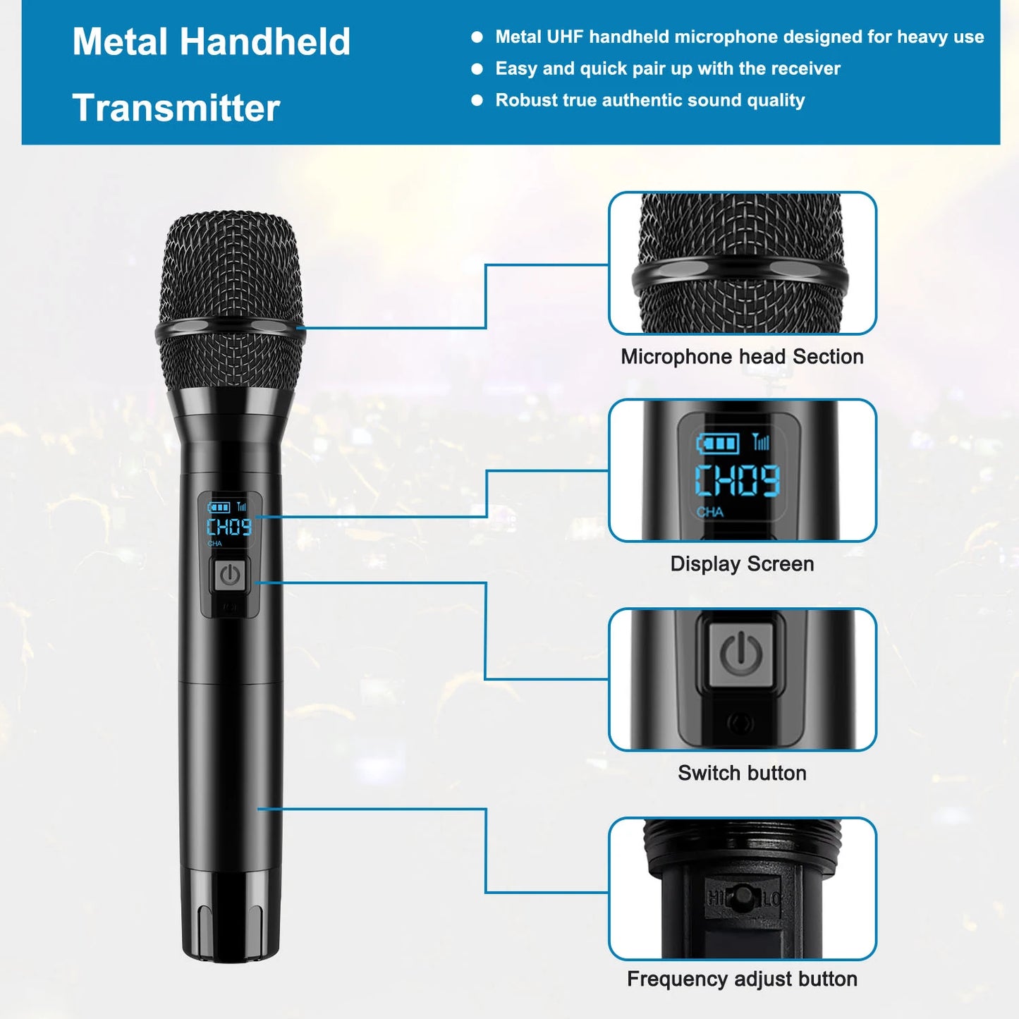 VeGue Wireless Dynamic Microphone System for Karaoke Parties - Antland Marketplace
