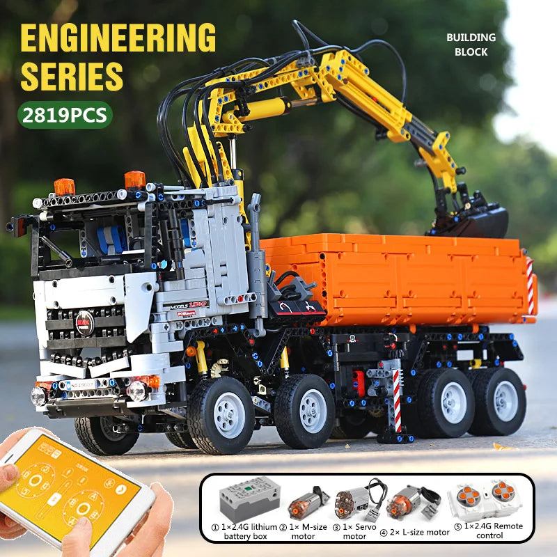 Mould King 19007 Pneumatic RC Truck Building Block Set