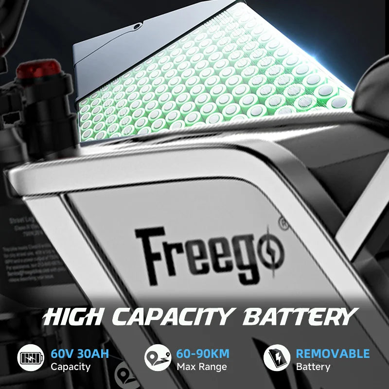Freego X2 Pro Electric Motorcycle For Adults 6000W Off Road Ebike 50MPH Warranty