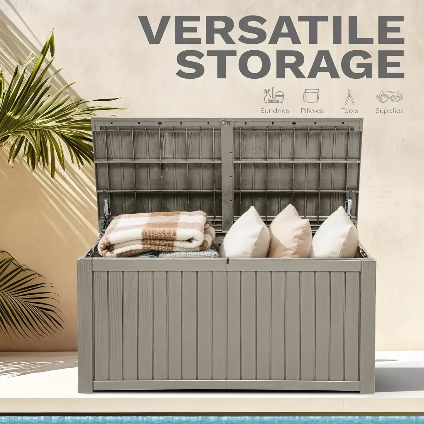 Hignconcerned Patio Deck Box Waterproof Resin Storage